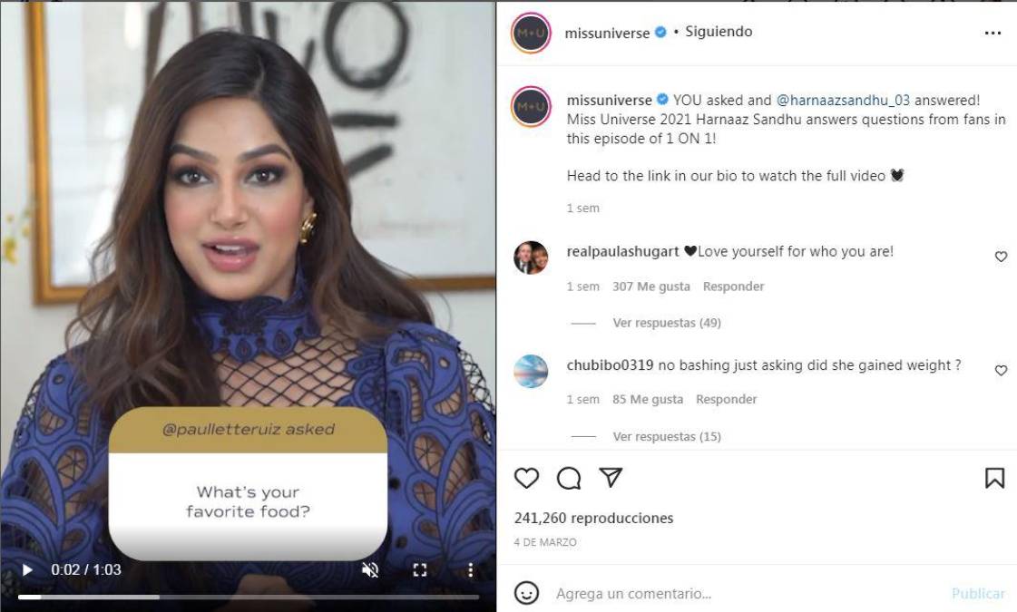 Expertos defienden a la Miss Universo Harnaaz Sandhu tras duras críticas por su aumento de peso