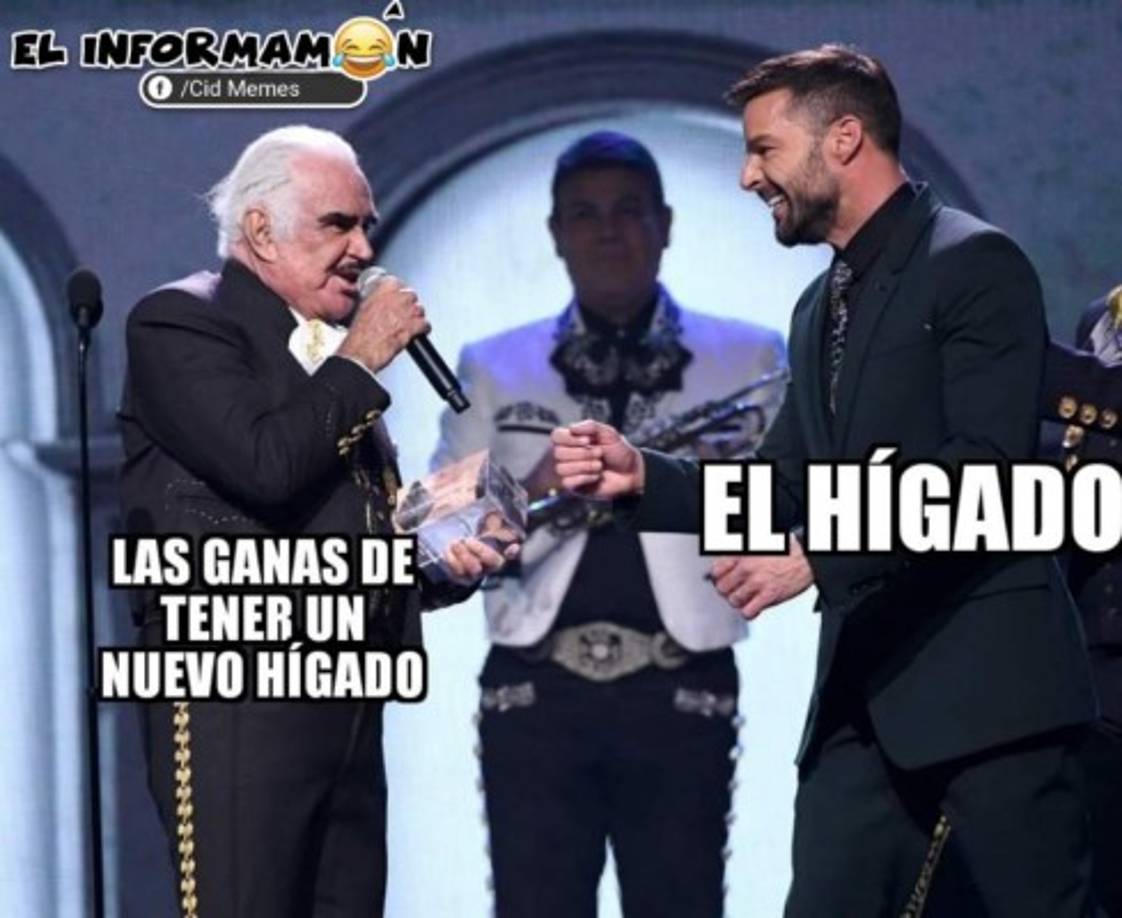 A parte de la nostalgia que despertó entre sus fanáticos, algunos hicieron chistes agridulces de la participación de Vicente Fernández en el show. El veterano actuó junto a su hijo Alejandro y su nieto Alex.<br/>