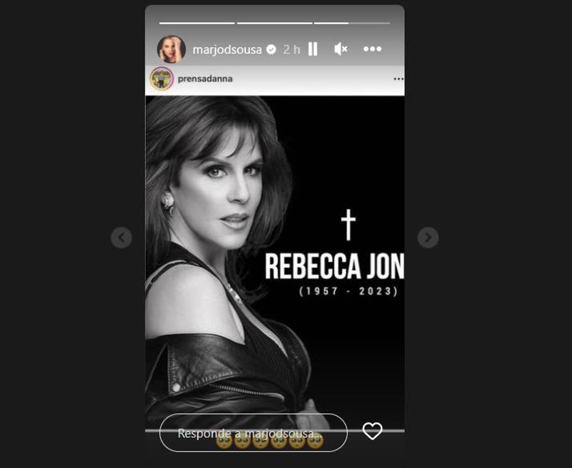 Marjorie de Sousa publicó en los comentarios del comunicado de Prensa Danna una serie de emoticonos con la cara a punto del llanto tras conocer el fallecimiento.