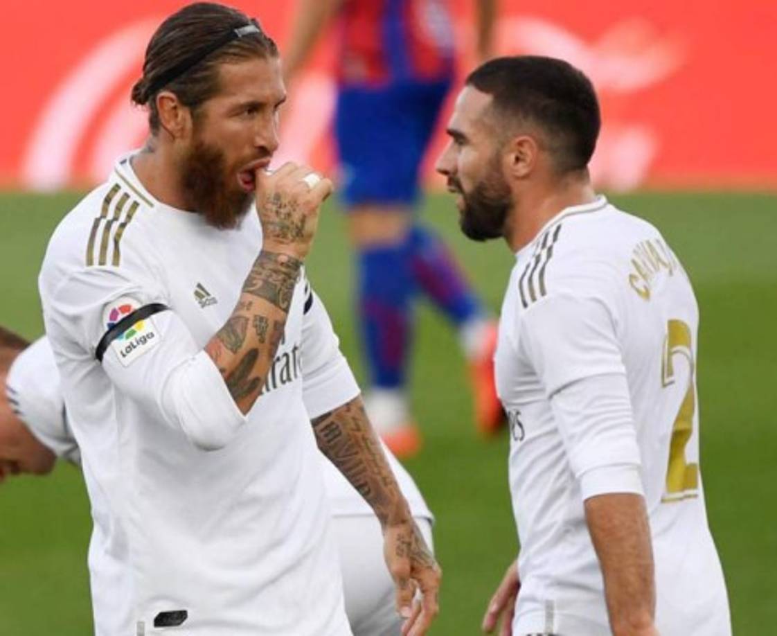 Sergio Ramos le dedicó su gol a sus niños que siguieron el partido desde la casa.