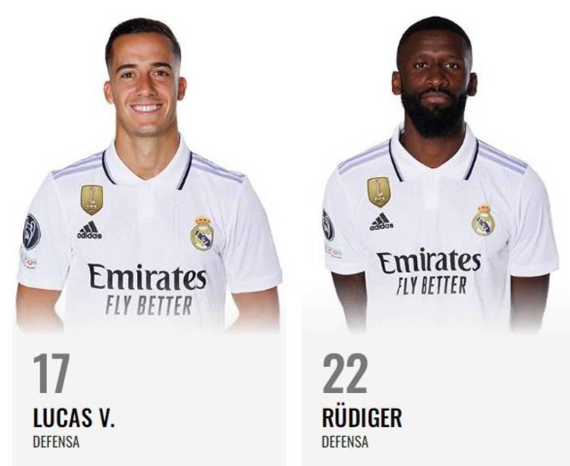 Con Lucas Vázquez y Antonio Rudiger se mantienen los dorsales y continuarán utilizando la la “17” y “22”, respectivamente.