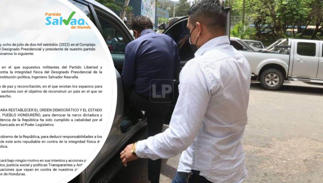 PSH señala a supuestos militantes de Libre por agresión contra Salvador Nasralla