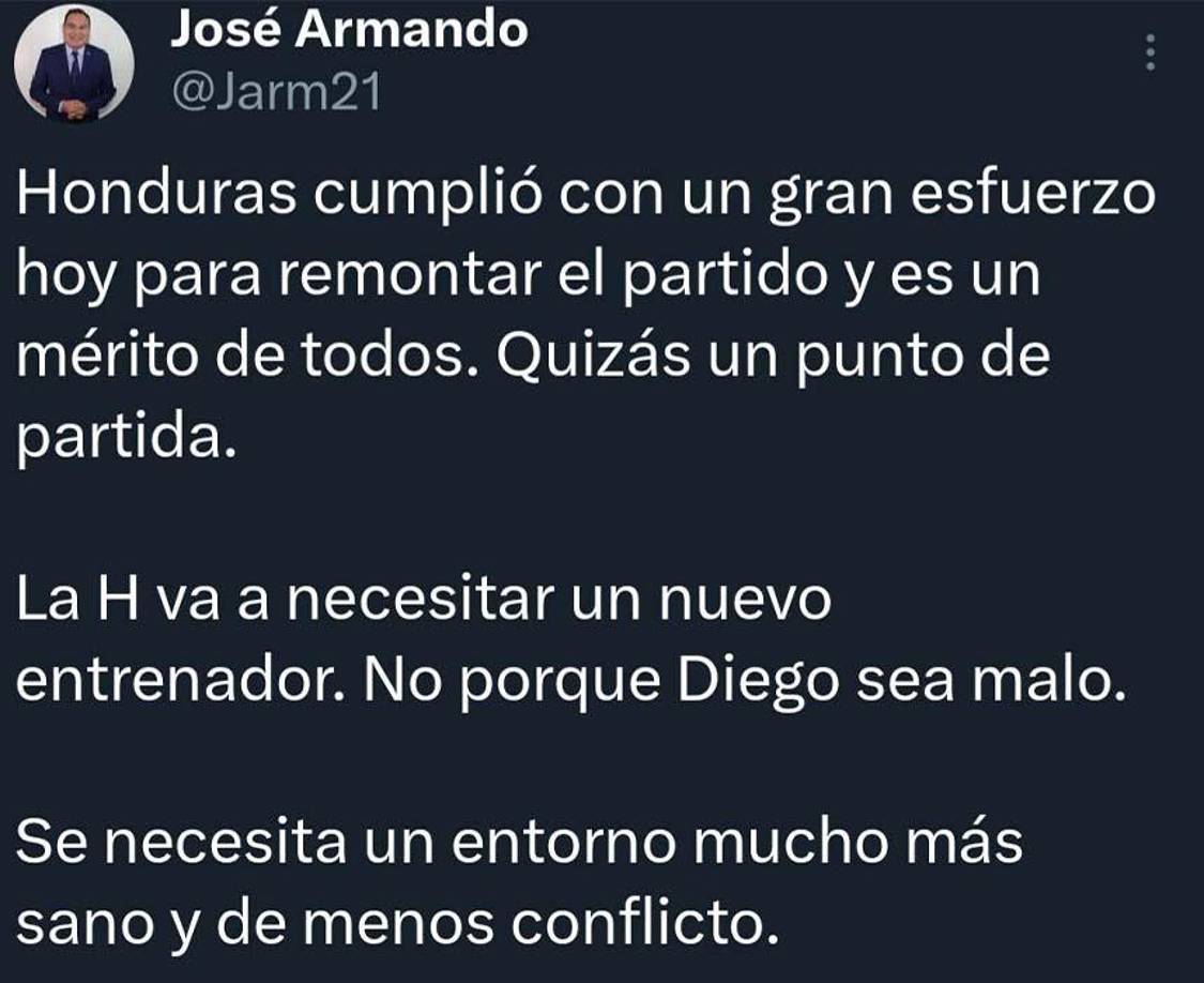 El comunicador José Armando también opinó sobre Honduras y la era Diego Vázquez.