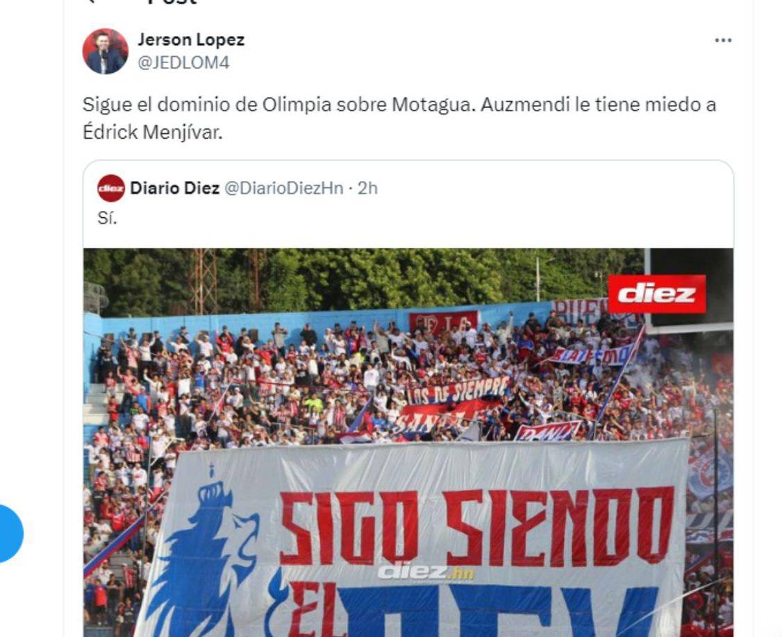 Jerson López de Diario Diez: “Auzmendi le tiene miedo a Menjívar.”