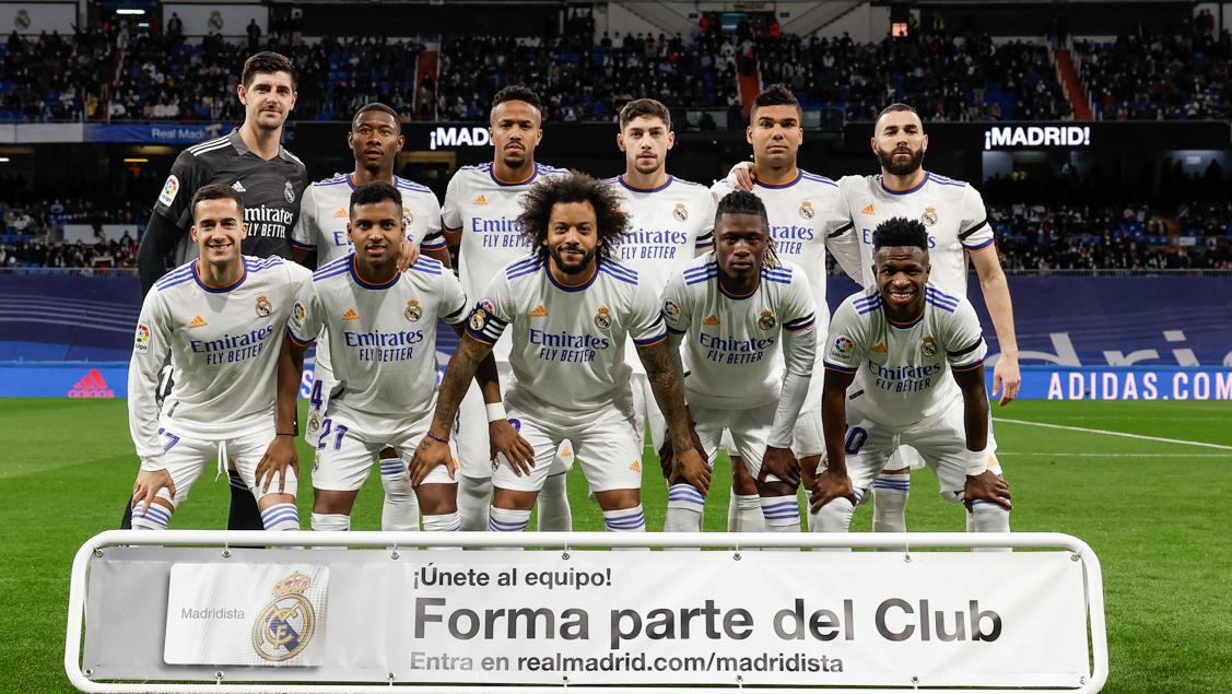 El 11 titular del Real Madrid que venció 2-0 al Getafe. Foto Twitter Real Madrid.