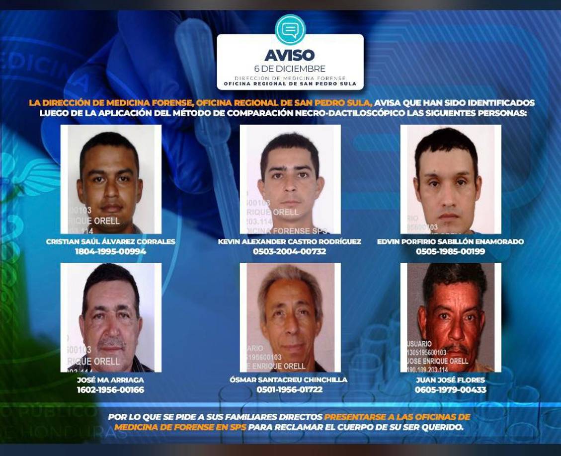 Si usted es familiar directo de alguno de ellos, se puede presentar a las oficinas de Medicina Forense, ubicadas en Jardines del Valle en la calle que conduce al bulevar Mackay