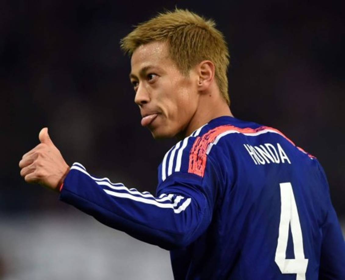 Keisuke Honda celebrando su gol contra Honduras, el segundo de Japón en el partido.
