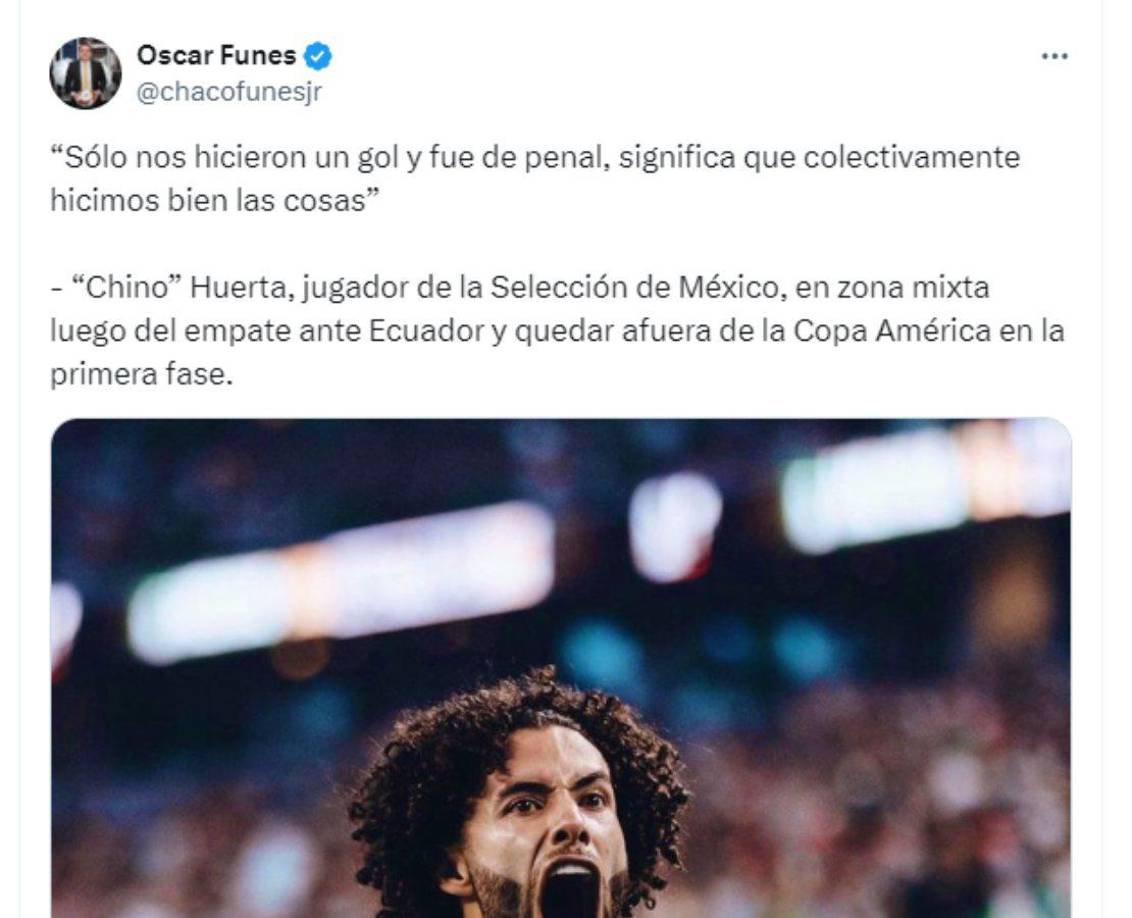 Las palabras del Chino Huerta tras el fracaso de México en la Copa Améric 2024.