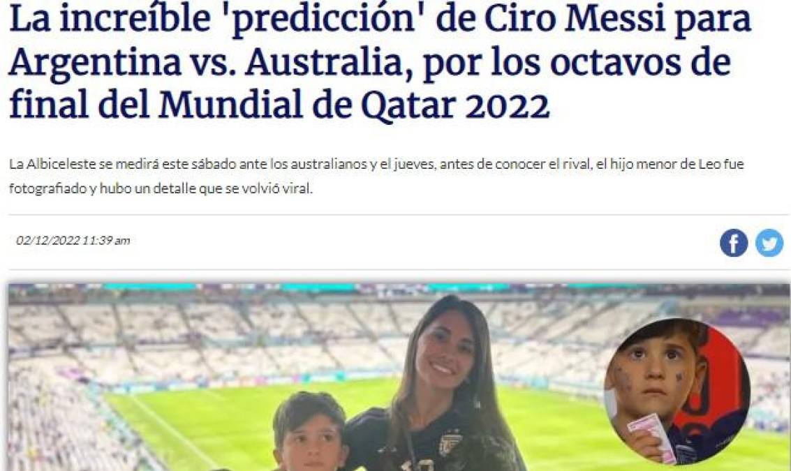 La predicción del hijo de Messi que ilusiona a Argentina