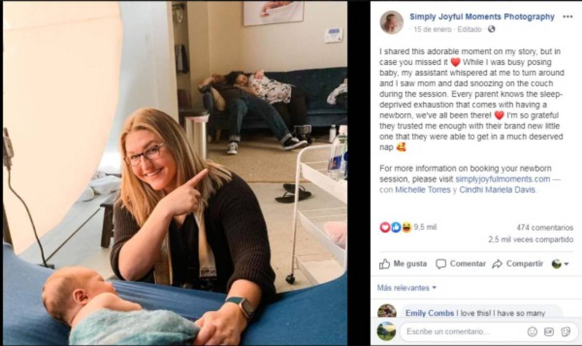 La tierna imagen se volvió viral en Facebook, y se llenó de comentarios de aliento a los nuevos padres y su ardua tarea de criar al pequeño Theo.