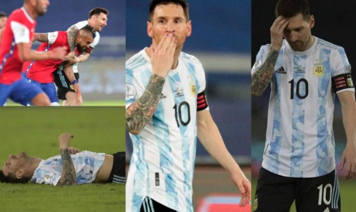 Lionel Messi en lo personal tuvo un debut en la Copa América, pero al final no le ajustó para que Argentina comenzara con pie derecho la competición ya que empató 1-1 ante Chile. Fotos AFP y EFE.