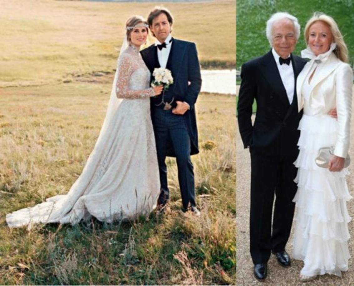 Ralph Lauren es una de las marcas estadounidenses por excelencia. En la foto el hijo del diseñador, David Lauren con su esposa Lauren Bush. En la otra imagen el modisto con su esposa de toda la vida y madre de sus tres hijos.