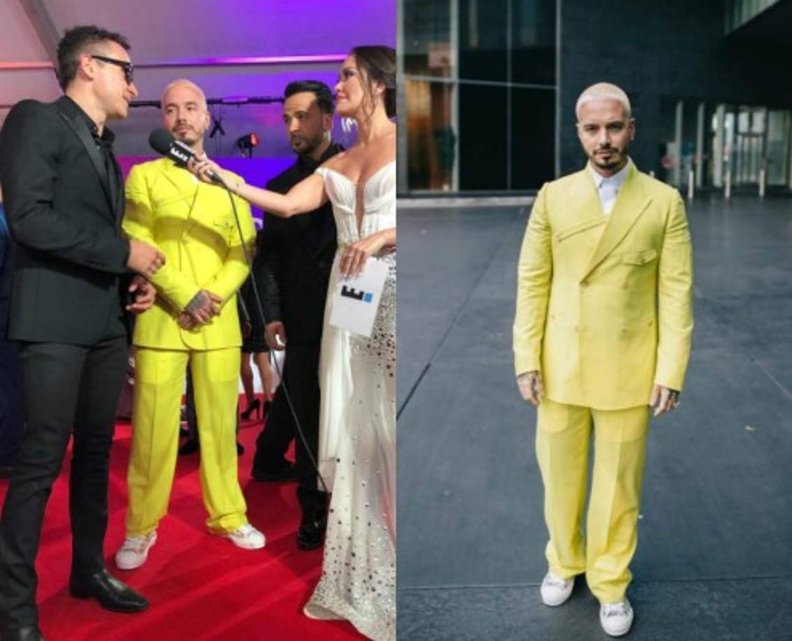 J Balvin en un llamativo traje.