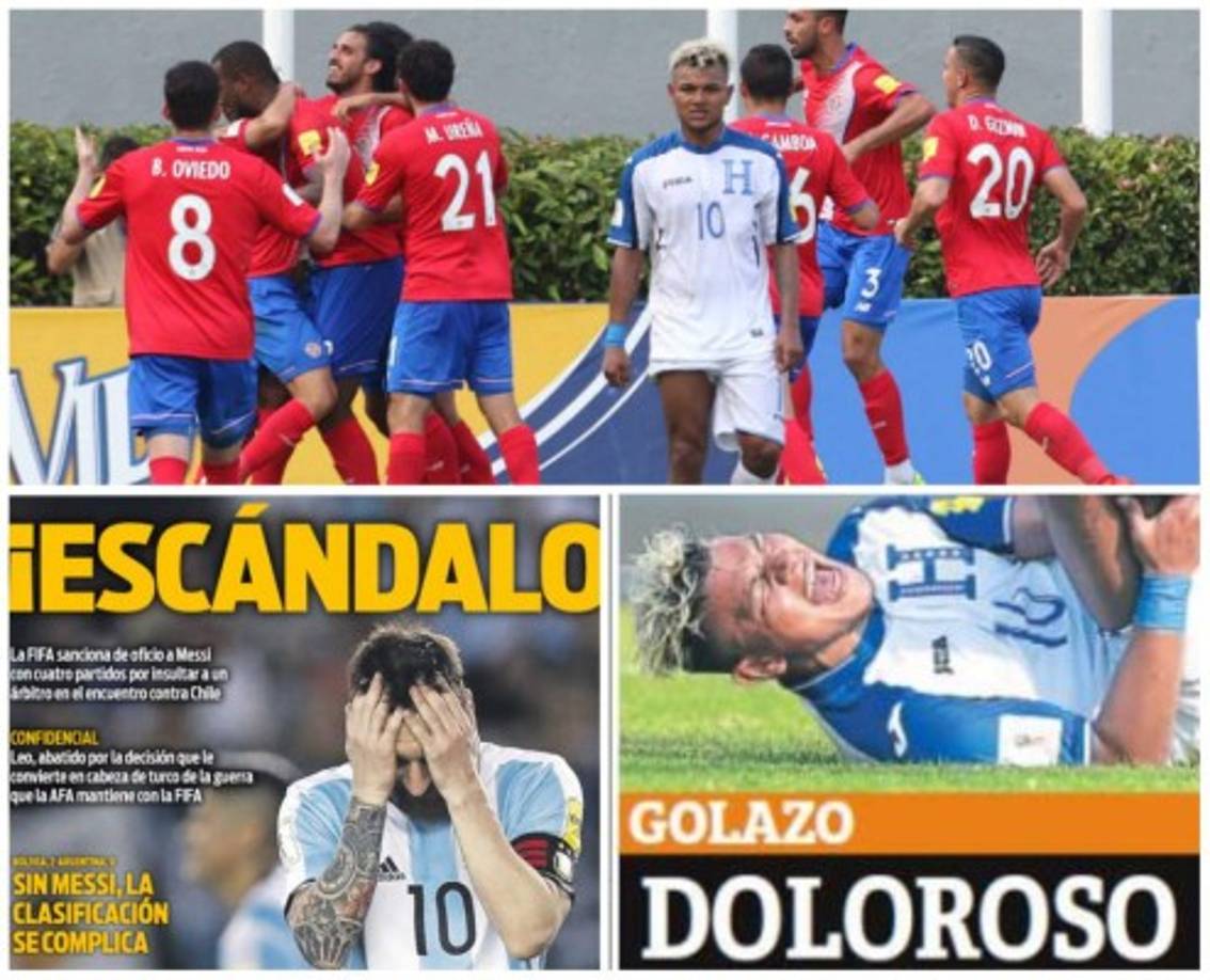 Te presentamos las portadas de la prensa internacional sobre lo que fue la jornada de ayer en las eliminatorias tanto en Concacaf, Conmebol y los amistosos realizados en Europa.
