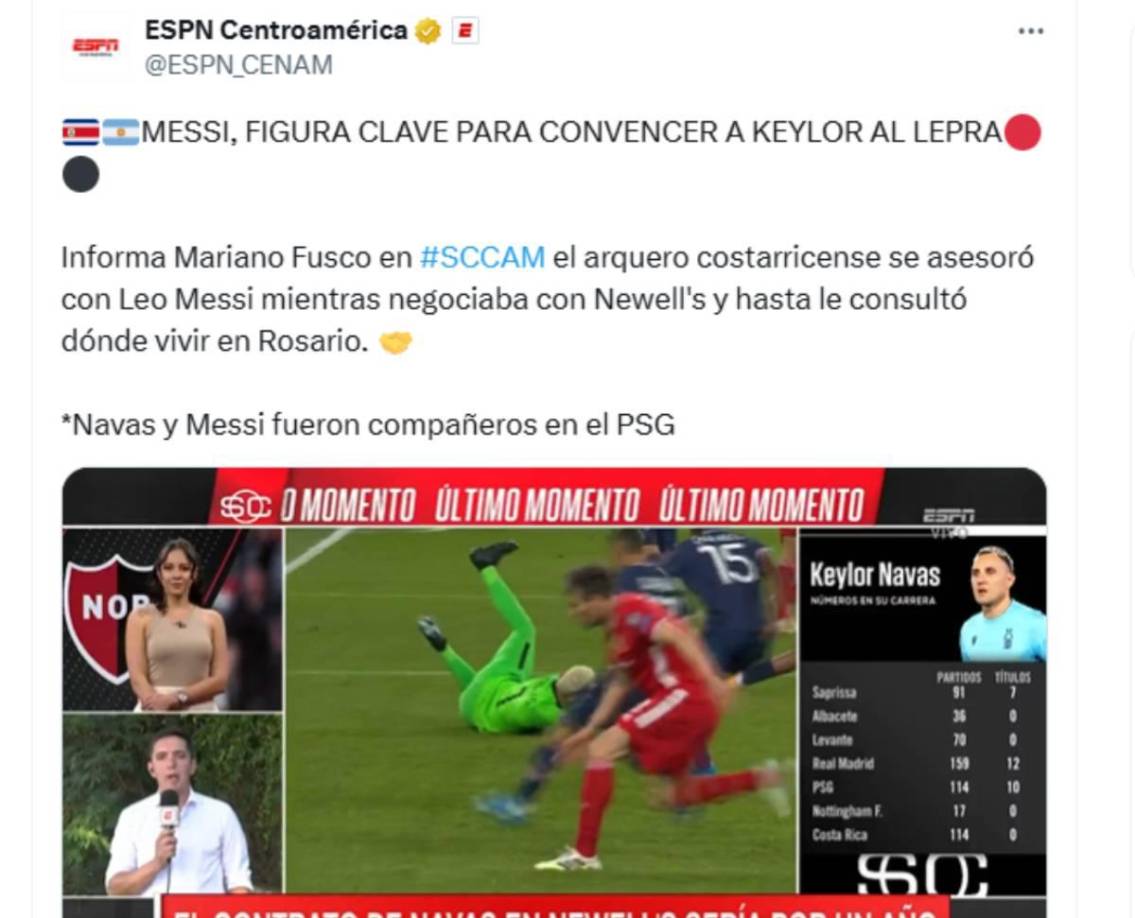 La llegada de Keylor al fútbol de Argentina ha causado revuelo mundial y señalan a Messi como figura clave. 