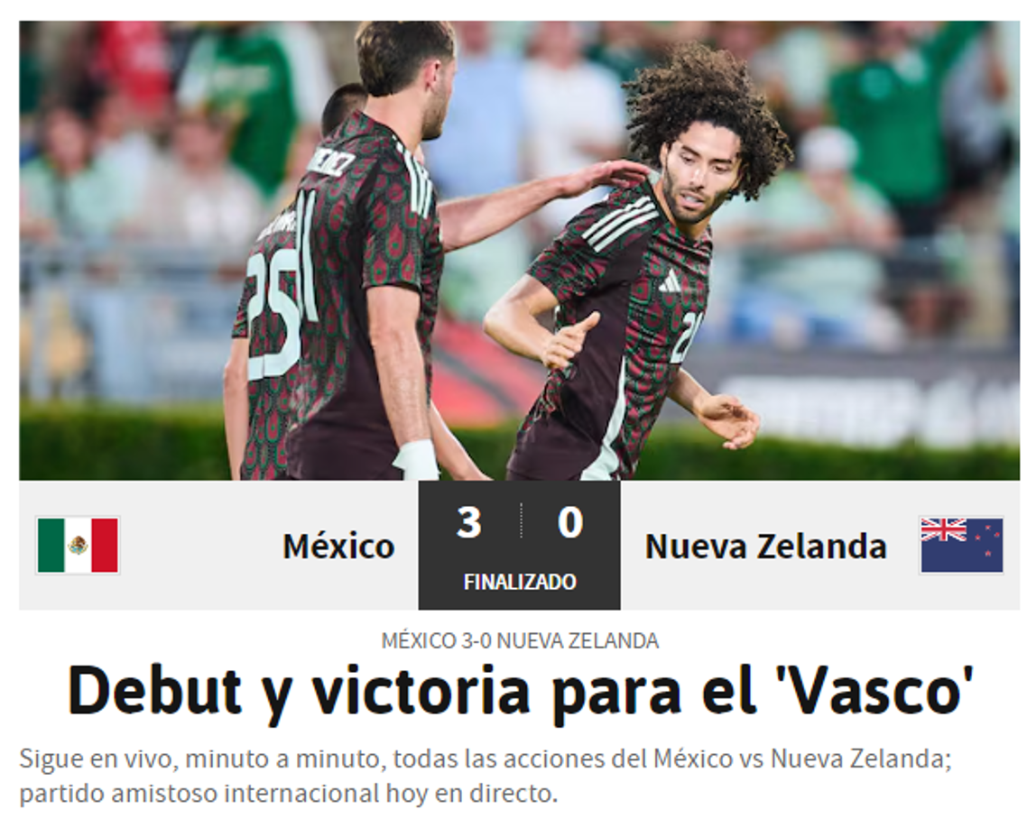Diario As: “Debut y victoria para el Vasco”.