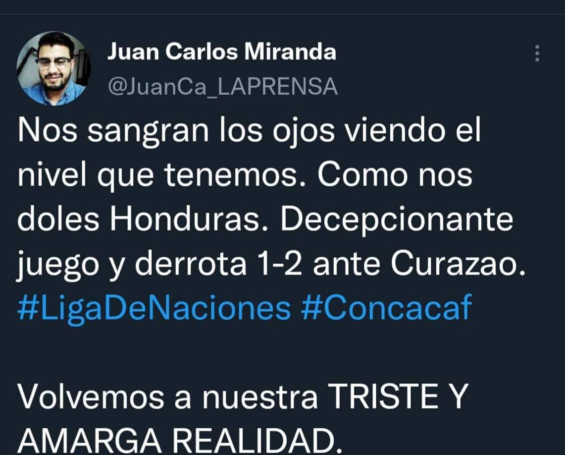 “No sangran los ojos viendo el nivel que tenemos”, señaló Juan Carlos Miranda de Diario LA PRENSA.