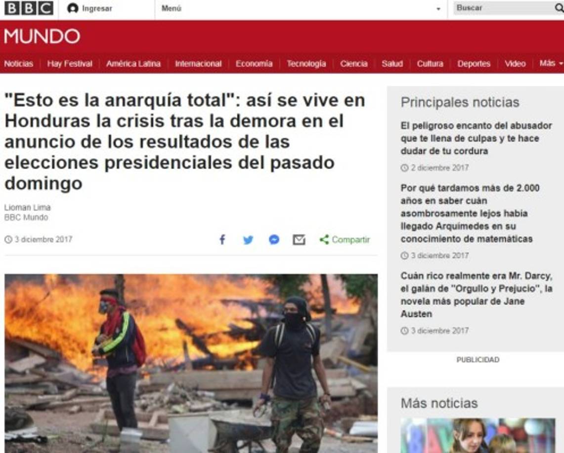 La cadena británica BBC destacó el relato de los hondureños afectados por la crisis.