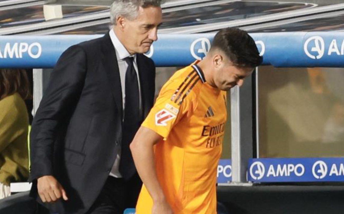 Brahim Díaz reflejó su decepción tras la lesión que provocó que se marchara del juego.