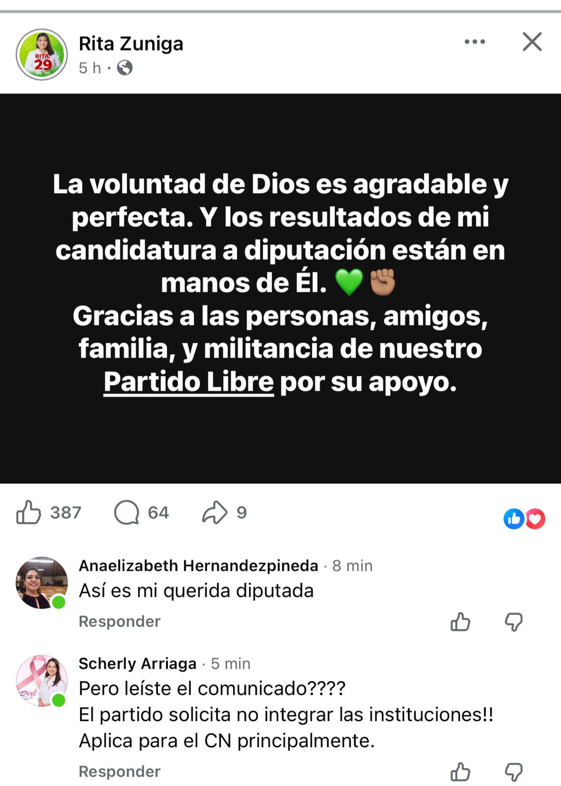 Virtual diputada de Libre celebra en redes, pero es reprendida por Scherly Arriaga