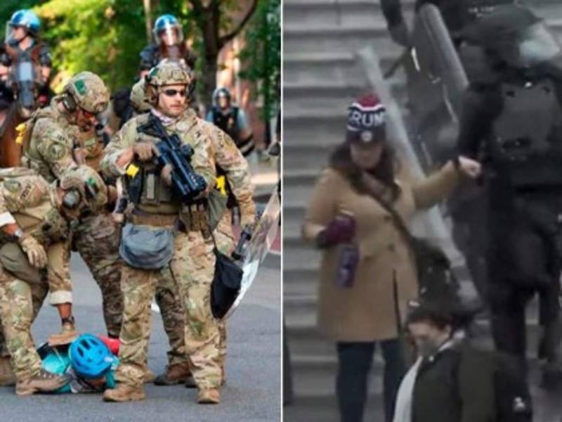La 'blanda' actuación de la policía de Washington DC ante el asalto al Capitolio perpetrado ayer por los seguidores del presidente estadounidense Donald Trump ha causado indignación en EEUU tras viralizarse en redes sociales la comparación entre el trato a los manifestantes contra el racismo, que fueron duramente reprimidos por las fuerzas de seguridad en julio pasado.