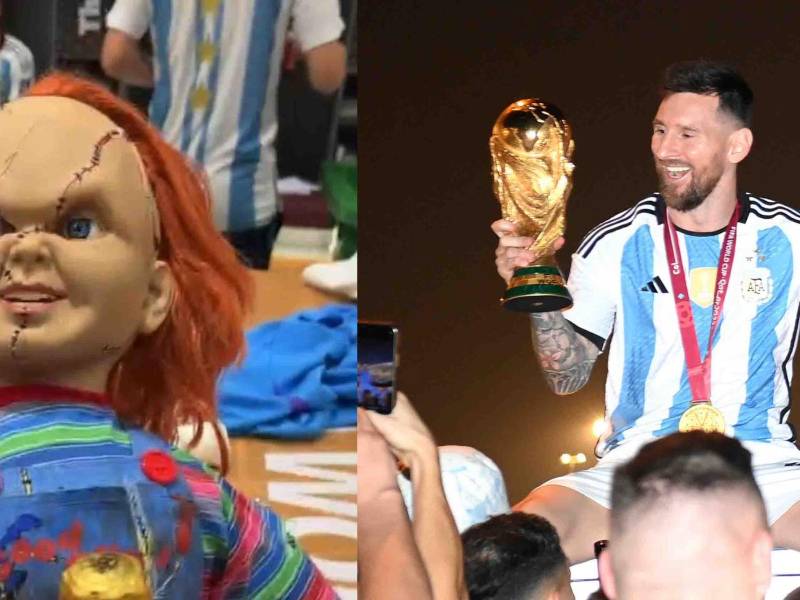 <b>Argentina</b> se consagró <b>campeón del mundo</b> y en diferentes imágenes de la intimidad de los festejos de la Selección en el vestuario pudo observarse una presencia llamativa: el muñeco diabólico Chucky.