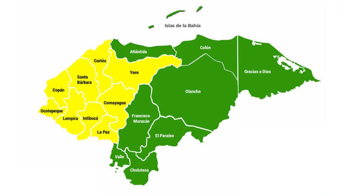Copeco prevé lluvias toda la semana y emite alerta amarilla en nueve departamentos