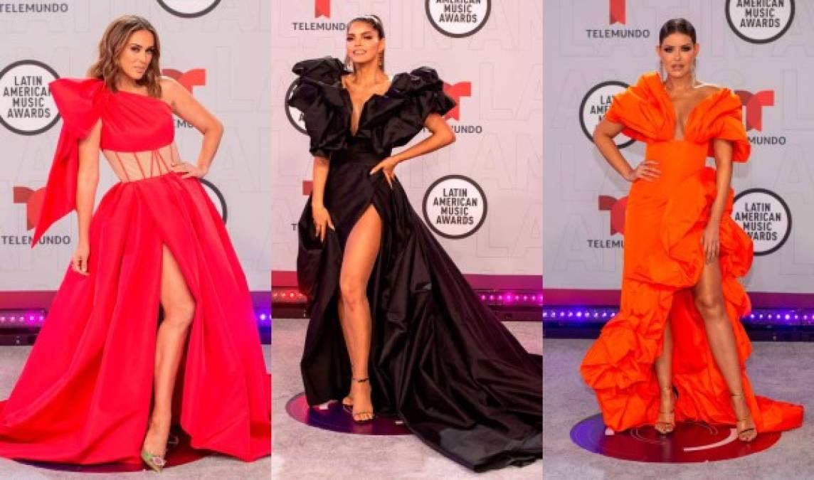 La alfombra roja de los Latin American Music Awards (Latin AMAs), que se entregan este jueves en el sur de Florida (EE.UU.) se convirtió en el escenario de estilos de moda totalmente divergentes, desde los vestidos de líneas clásicas y estilos predecibles a interesantes experimentos de moda.<br/>Fotos: EFE y AFP.