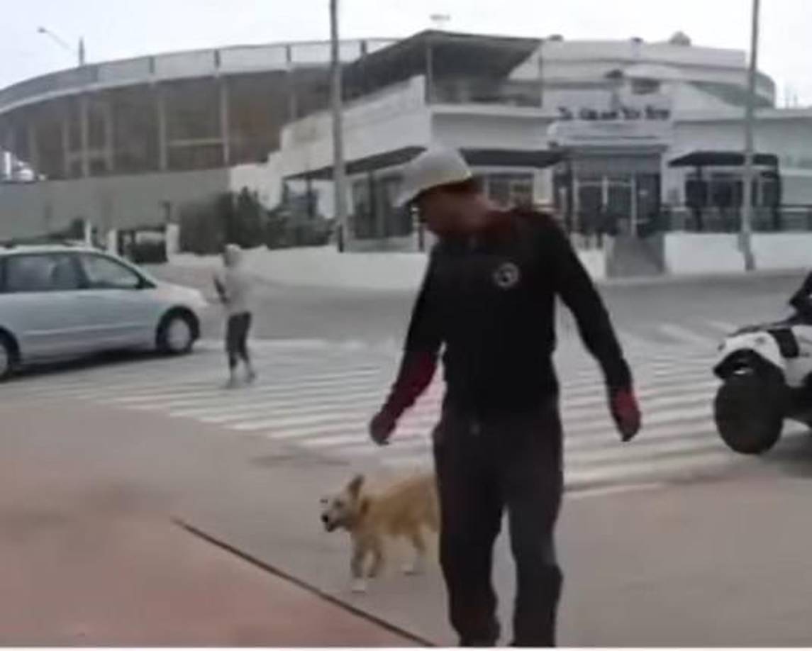 Luego de varias horas, los agente de frontera le permitieron al comerciante cruzar para que se reencontrara con Oso.