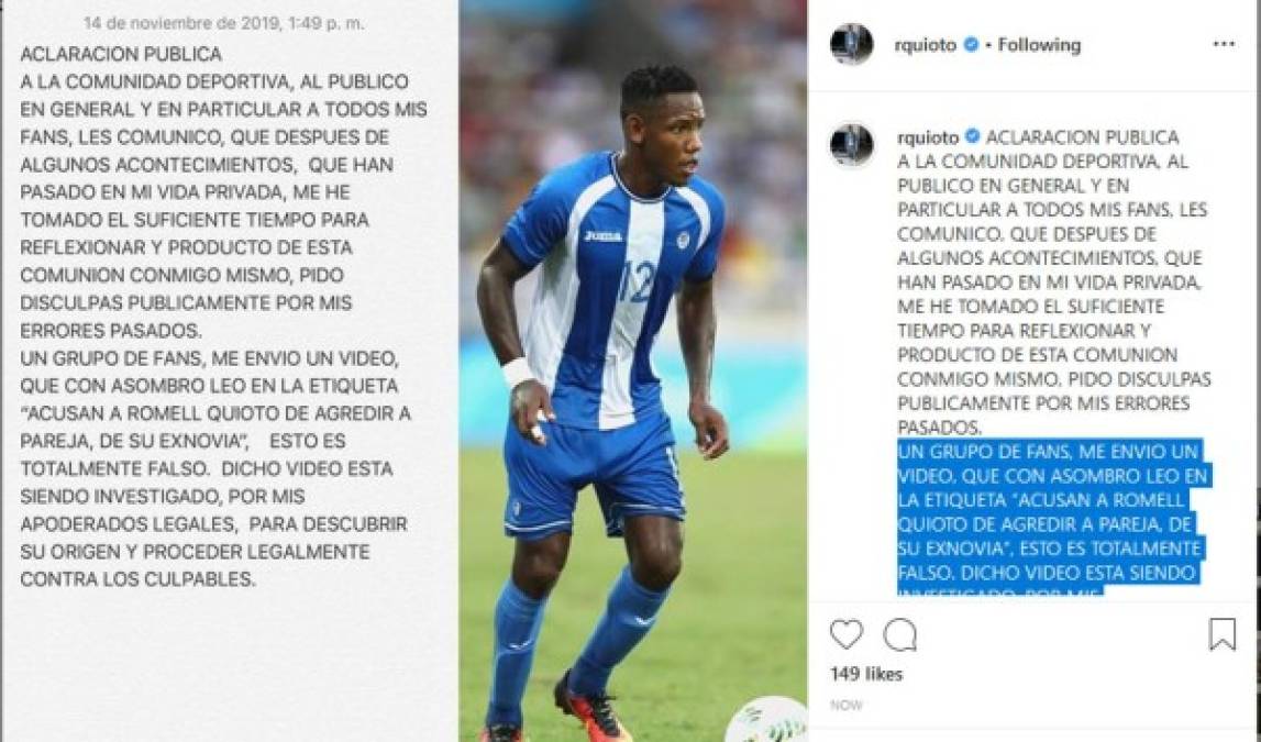 Romell Quioto aclaró que en ningún momento agredió a la pareja actual de Malubi Paz.