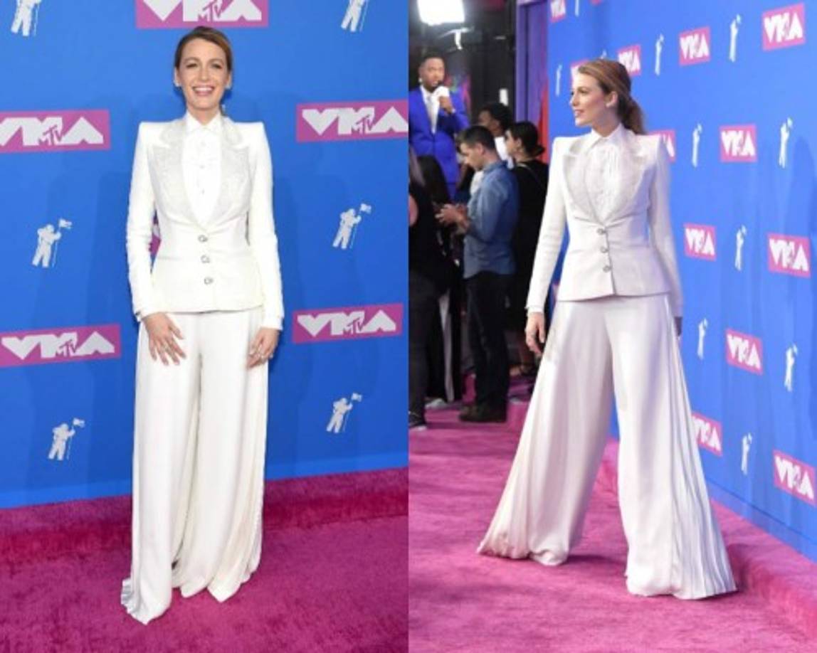 Blake Lively fue otra de las famosas que decantó por el blanco, uno de los colores de la noche.