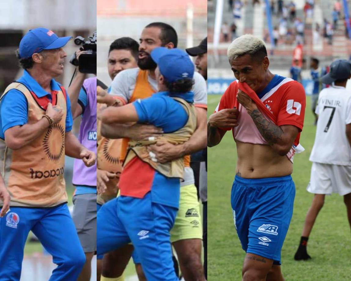 Locura de Pedro Troglio en La Ceiba al extremo que peleó con árbitro y aficionados en la derrota del Olimpia ante Victoria.