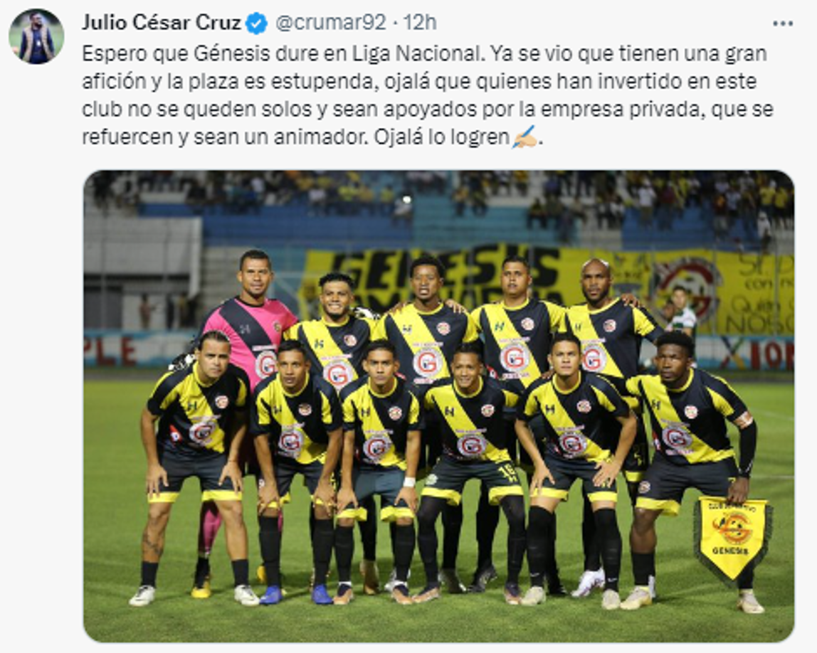 El periodista Julio César Cruz: “Espero que Génesis dure en Liga Nacional. Ya se vio que tienen una gran afición y la plaza es estupenda”.