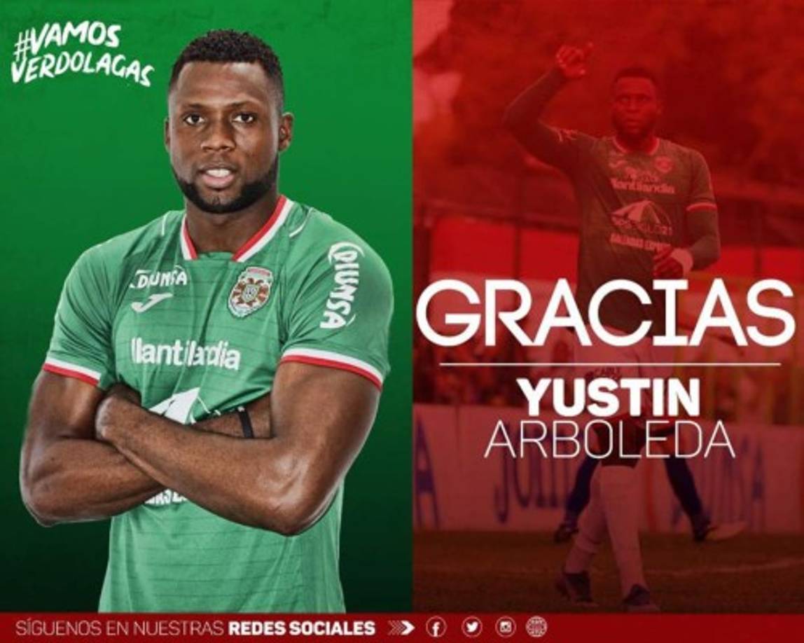 El Marathón hizo oficial la marcha del delantero colombiano Yustin Arboleda, quien se va del Monstruo Verde por una mejor oferta. Suena para reforzar a Olimpia o Motagua, además de otros equipos del extranjero interesados, como una oferta de la Segunda División de China.