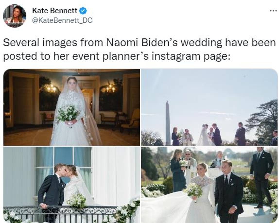 La abogada de 28 años residente en Washington, hija de Hunter <b>Biden</b>, se casó con Peter Neal, de 25, graduado de Derecho, en el Jardín Sur de la mansión a las 11:00 am, en una ceremonia a la que llegaron 250 invitados, según la Casa Blanca.