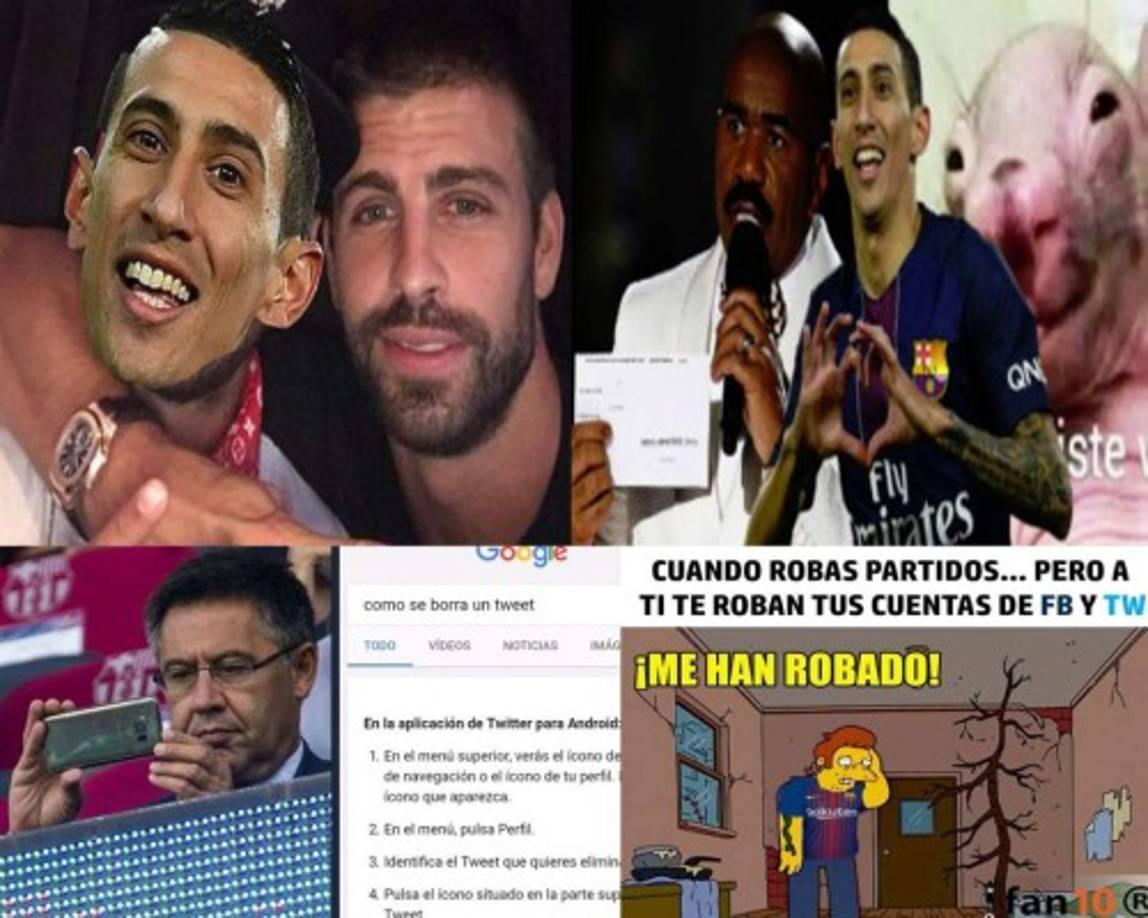 Las redes sociales temblaron cuando el Barcelona anunció en su cuenta de Twitter el fichaje del argentino Ángel Di María; sin embargo, minutos después se conoció que las cuentas de Twitter y Facebook del club catalán habían sido hackeadas. Esto no ha pasado por alto y han salido graciosos memes por lo ocurrido.
