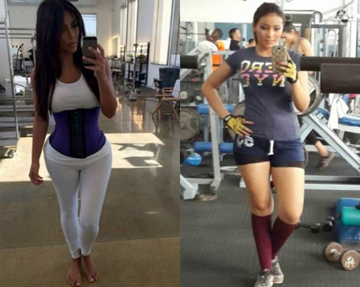 Kim Kardashian vs Elsa Oseguera. La hondureña al igual que la socialité son amantes al ejercicio. Ambas suben fotografías en sus redes sociales de las rutinas que realizan en el gimnasio.
