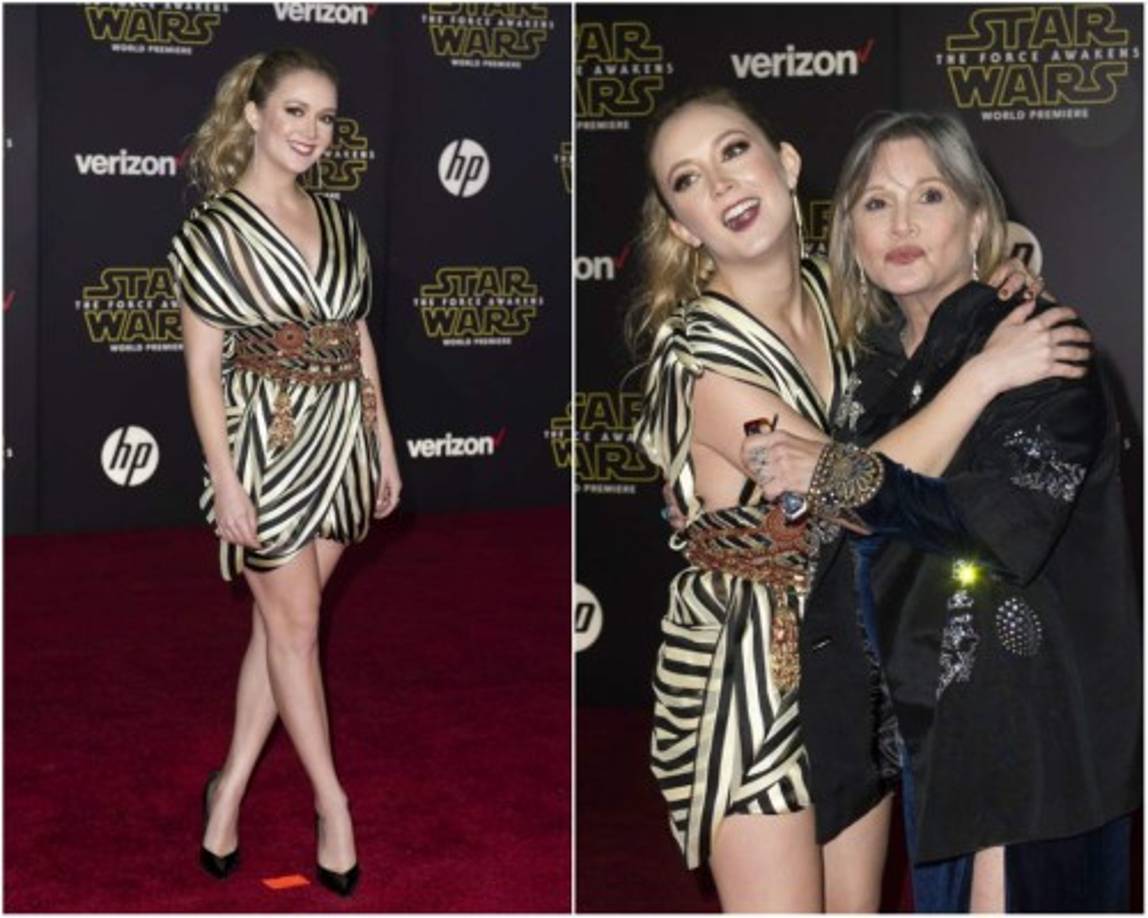La actriz Carrie Fisher junto a su hija Billie Lourd.