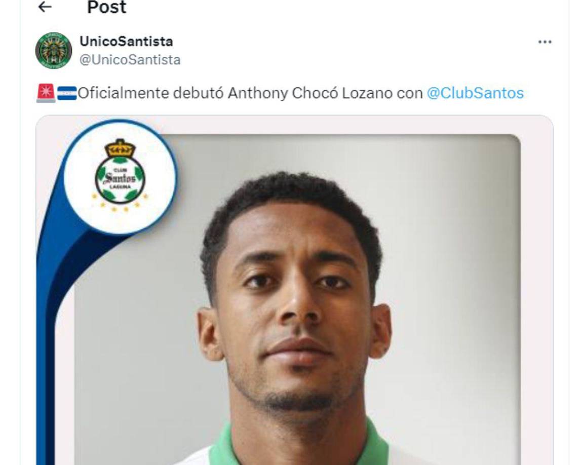 En las redes sociales tanto mexicanos y hondureños reaccionaron sobre el debut del Choco Lozano con Santos Laguna. 