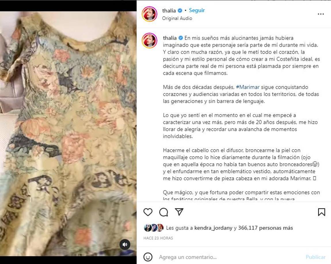 Tanto el personaje de ‘Marimar’, como la canción principal de la telenovela, han ganado nuevamente popularidad en las plataformas como TikTok, algo que hace sentir muy orgullosa a la también empresaria mexicana.