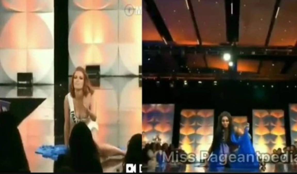 Las representantes de Francia y Malasia sufrieron una aparatosa caída en el preliminar en traje de baño del Miss Universo 2019, según los asistentes indicaron que el piso estaba mojado por lo que estás misses sufrieron lo peor que le puede ocurrir a una reina de belleza en plena pasarela. Otras misses casi se caen pero lograron contenerse.