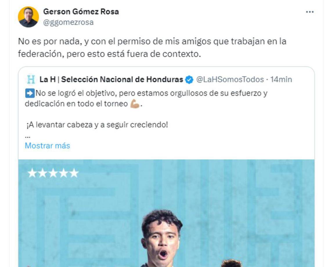 El periodista Gerson Gómez se pronunció sobre el mensaje de la Federación de Fútbol de Honduras. 
