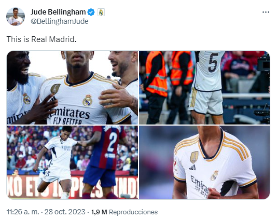 Jude Bellingham dejó un contundente mensaje tras anotar el doblete de la remontada del Real Madrid ante el Barcelona: “Estos es el Real Madrid”. 