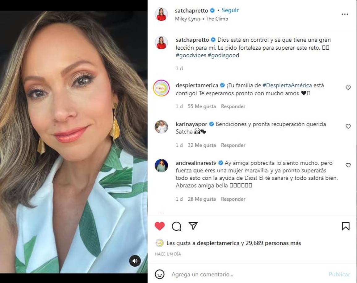 En su cuenta de Instagram compartió un video en el que dijo que el pasado 7 de julio fue el último día que estuvo al aire, y que en esa noche sufrió una fractura y terminó en la sala de urgencias. 