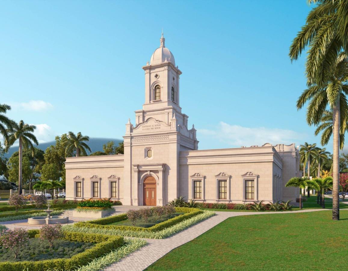 Templo mormón (proyección) en San Pedro Sula.
