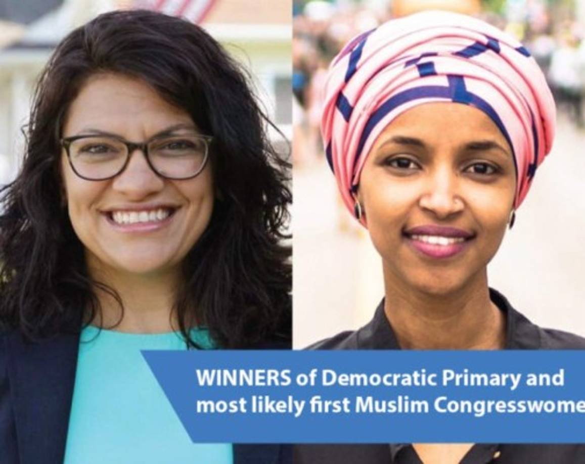 Ilhan Omar y Rashida Tlaib, primeras musulmanas.<br/><br/>Estas dos demócratas se convirtieron en las primeras mujeres musulmanas en ser elegidas para el Congreso estadounidense.