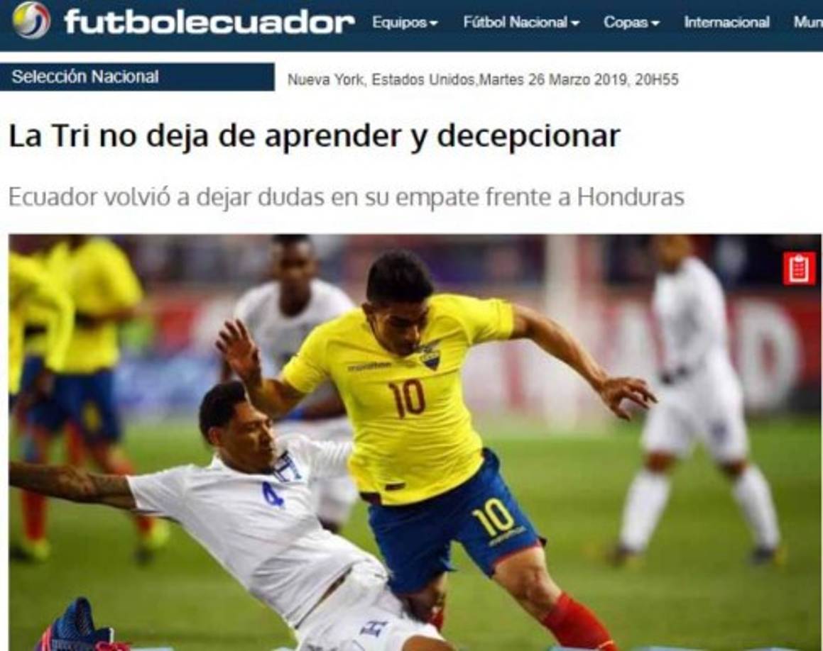 Fútbol de Ecuador: 'El Tri (Ecuador) no deja de aprender y decepcionar'.