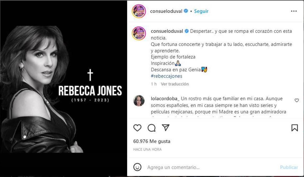 Rebecca Jones: Famosos lloran la muerte de la actriz mexicana