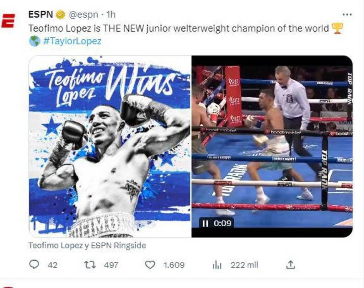 ¿Sorprendidos? Esto dicen a nivel mundial del triunfo de Teófimo López