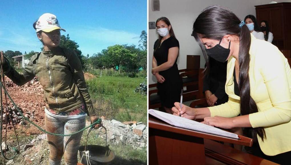 Viral: joven se graduó de abogada trabajando como ayudante de albañil